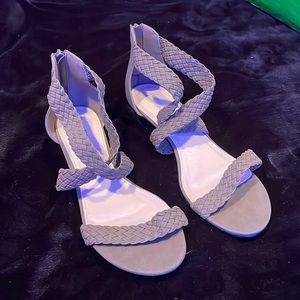 size 11 small wedge strappy sandal-style flats